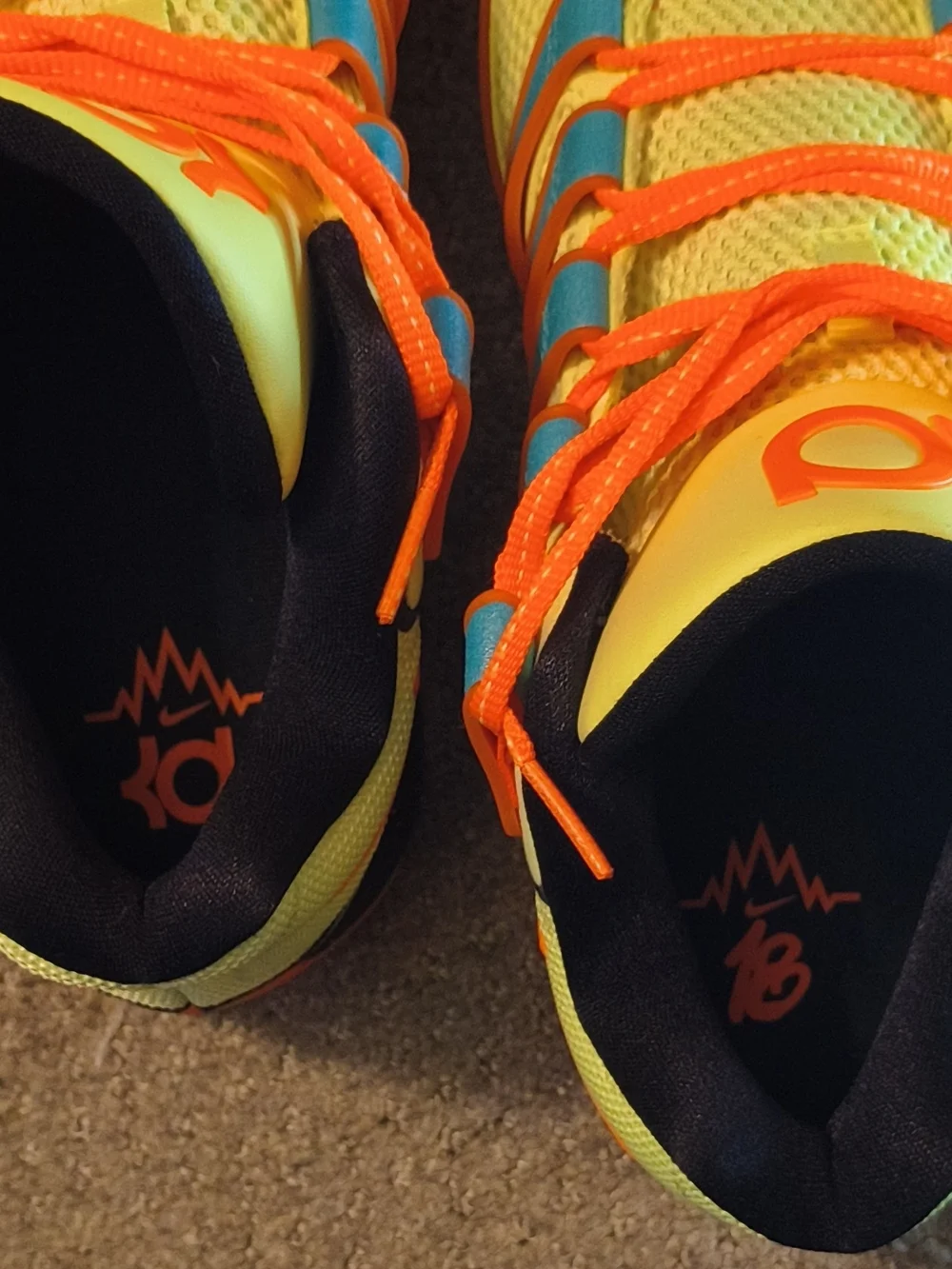 Nike Men's Athletic Shoes - Neon Yellow, Bright Orange & Blue Accents